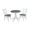 International Concepts Round 30 in Rd Top Pedestal Table, 2 Emily Chairs, White/Heather Gray, 30 in W, 30 in L, 29.1 in H K05-30RT-C617P - alternate 1
